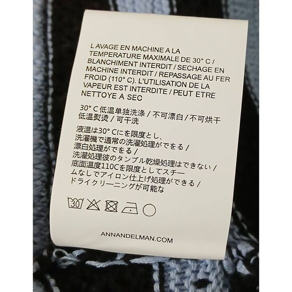 Ann andelman womens large cropped knit top blue black - Picture 5 of 5